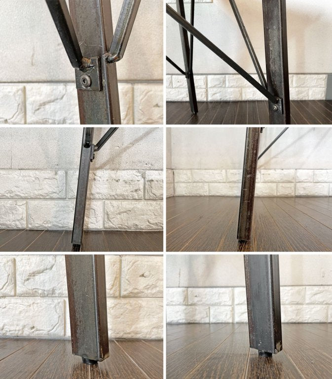 ジャーナルスタンダードファニチャー j.s.F シノン CHINON ダイニングテーブル Mサイズ W150cm 杉古材 アイアン脚 インダストリアル 定価¥96,800- 廃番 ◎