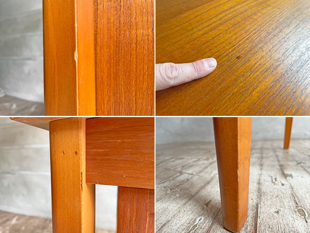 北欧ビンテージ Scandinavian Vintage チーク材 デスク 片袖机 ワークテーブル スライド可動式ドロワー 抽斗3杯 北欧家具 スウェーデン製 ♪