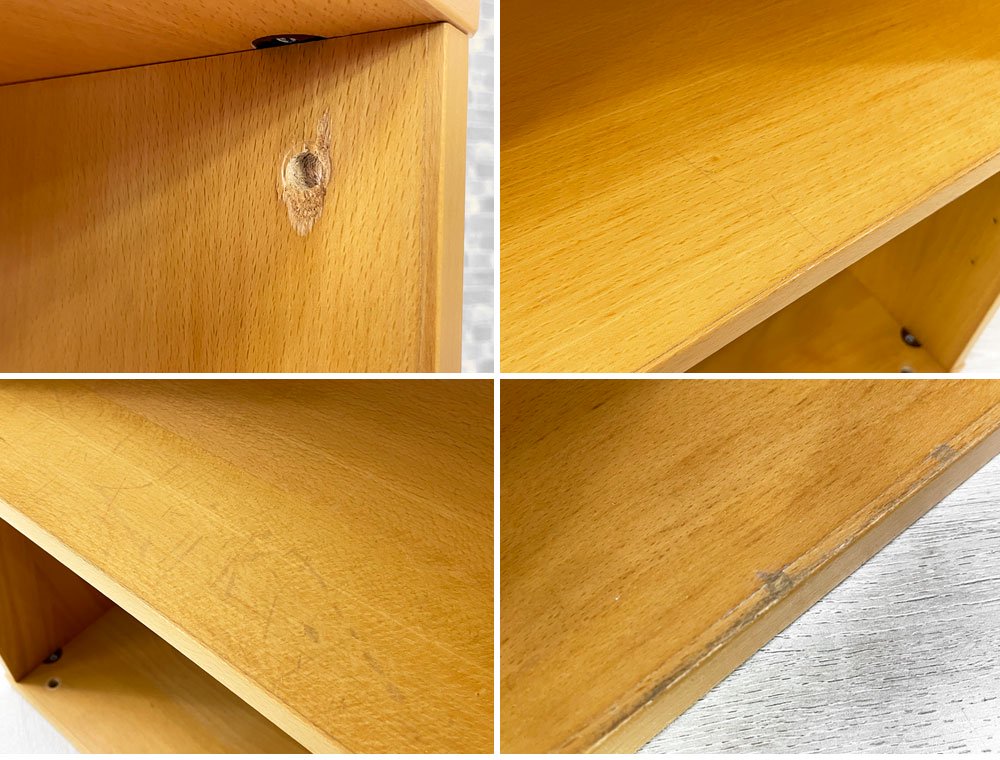 ラボファ Labofa ビーチ材 2列2段 ブックシェルフ 本棚 シンプル デンマーク製 北欧家具 ●