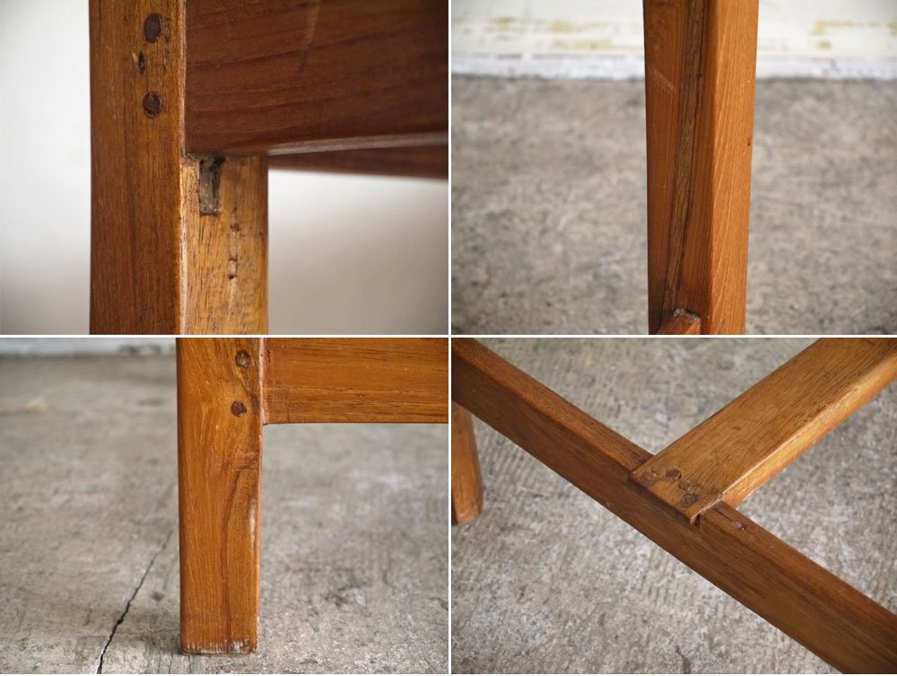 オールドチーク Old Teak ワークテーブル W60cm オケージョナルテーブル 古材 ■