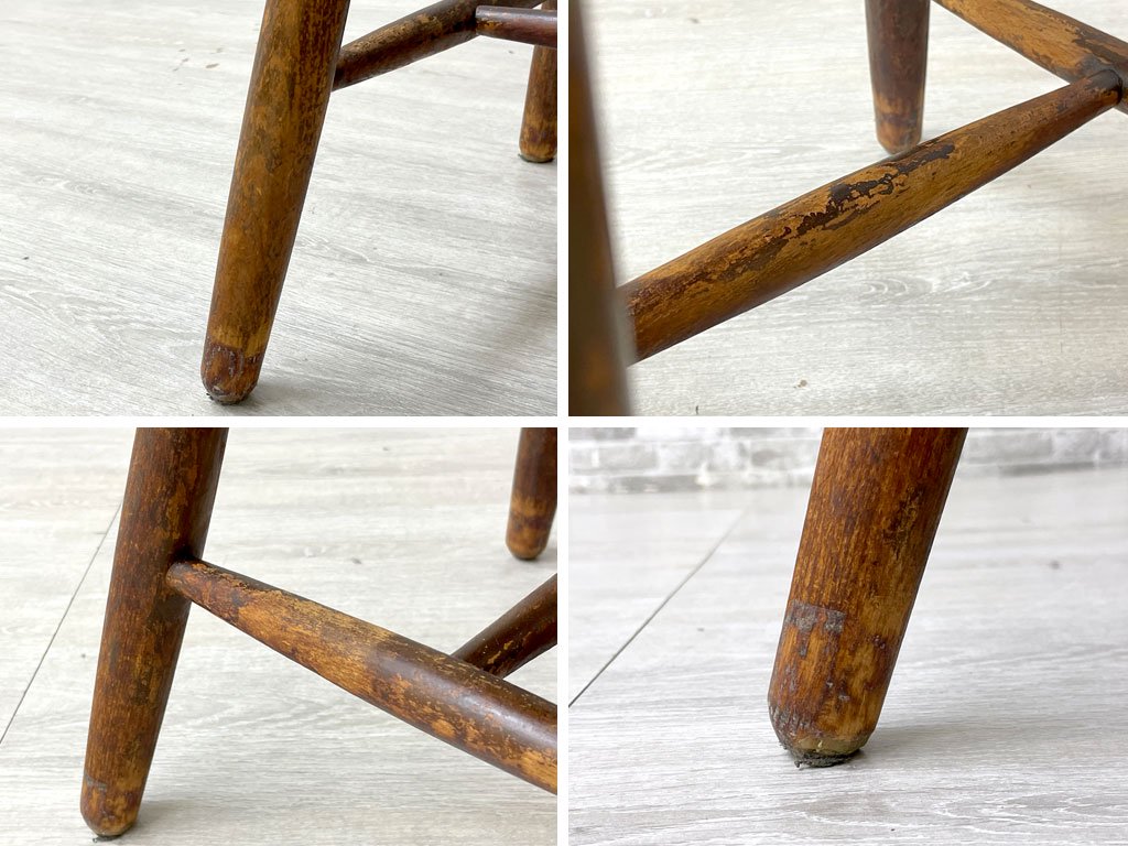 ジャパンビンテージ Japan Vintage リメイク スツール サイドテーブル ビーチ材 昭和レトロ ●