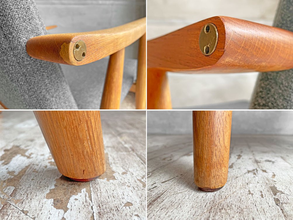 ゲタマ GETAMA GE260 イージーチェア 1Pソファ オーク材 ビンテージ ハンス・J・ウェグナー 北欧家具 ♪