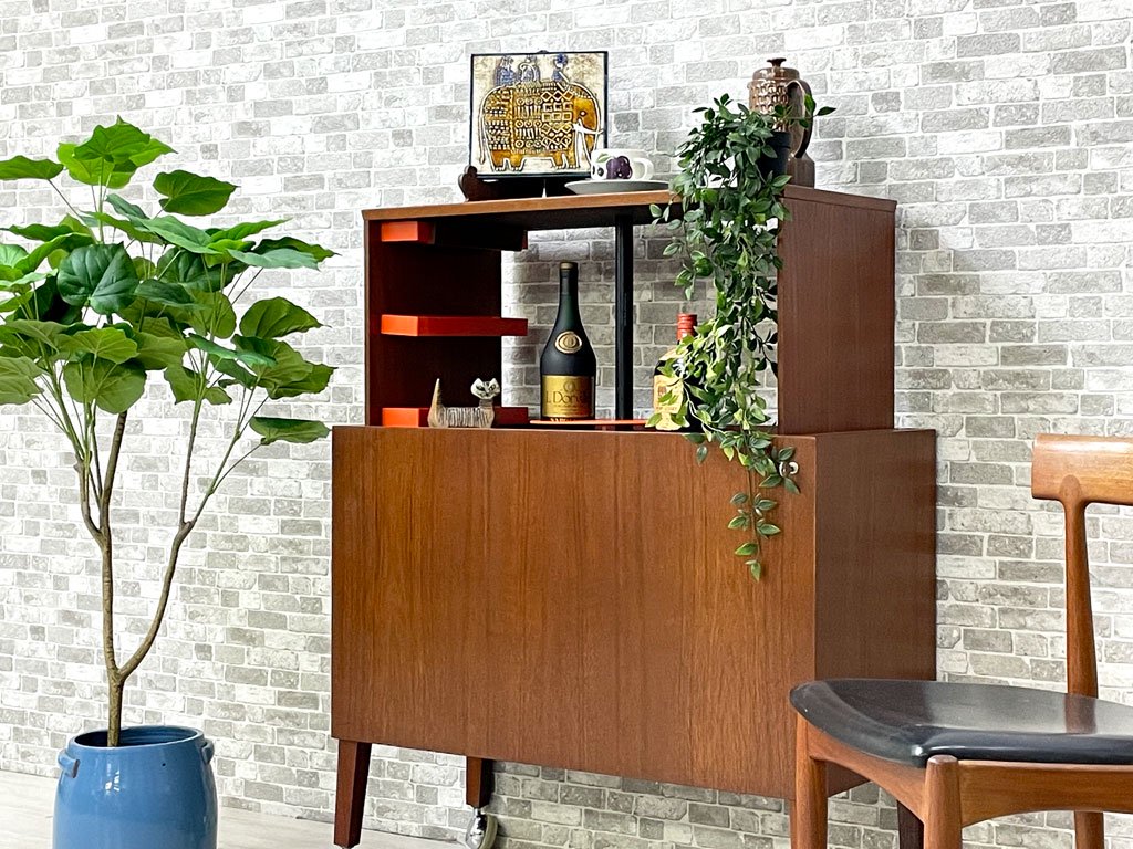 Feldballes Møbelfabrik ポップ アップ バー キャビネット コンソール チーク材 カイクリスチャンセン Kai Kristiansen 北欧ビンテージ デンマーク ●