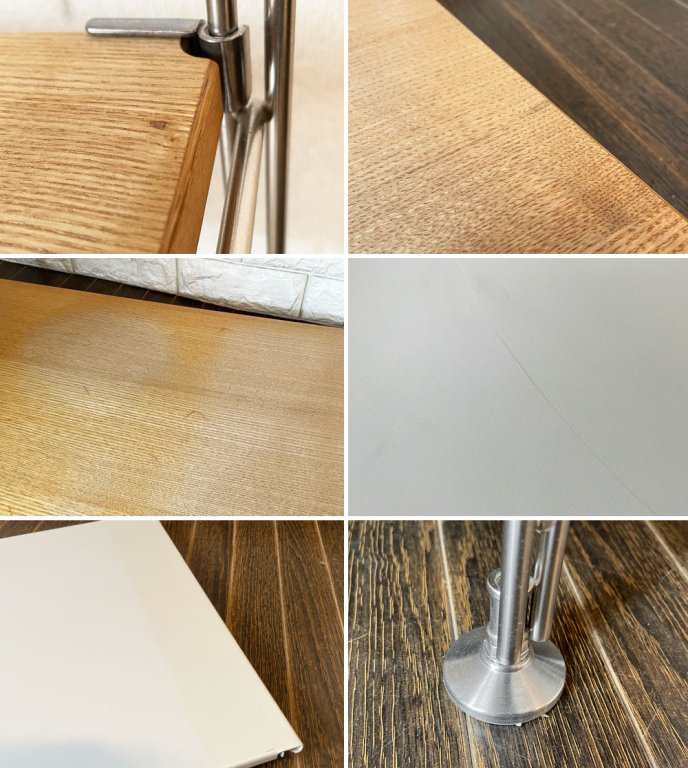 無印良品 MUJI ステンレスユニットシェルフ ワイド 小 タモ材 W86cm オープンシェルフ 本棚 飾り棚 収納棚 合計定価 ¥28,330- ◎