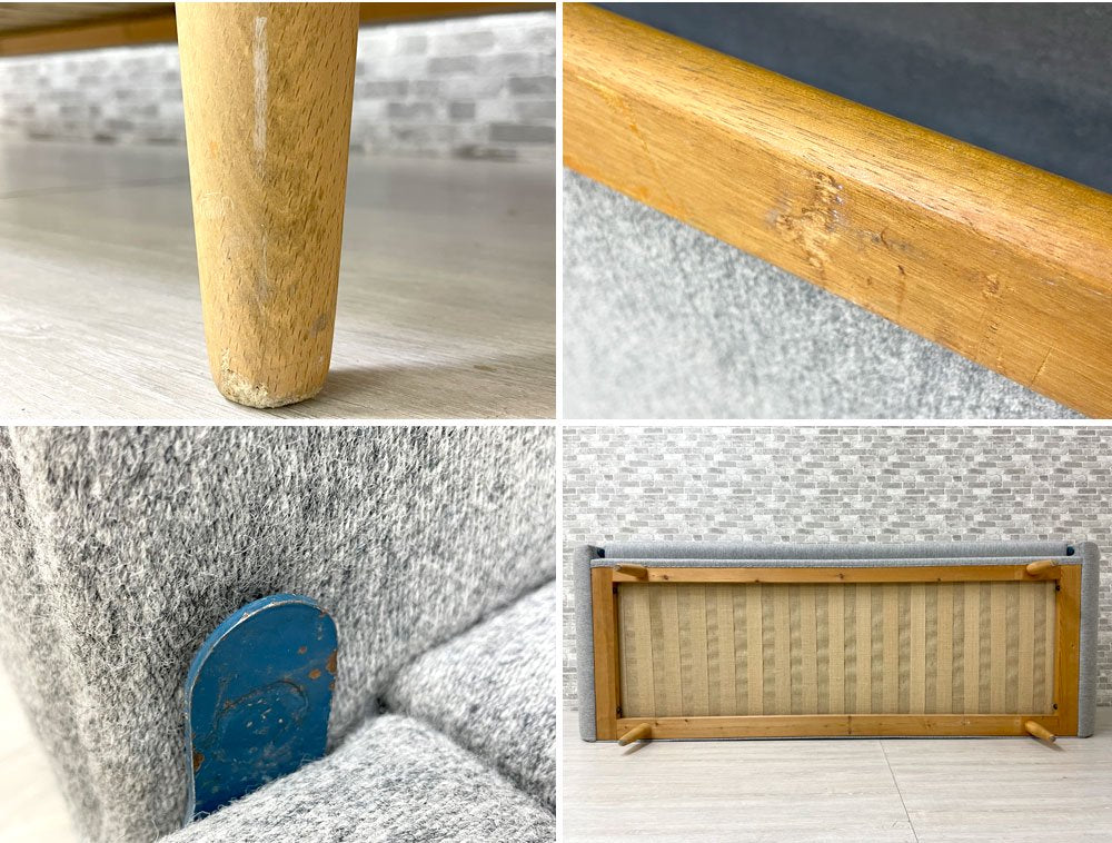 北欧ビンテージ Scandinavian vintage ソファベッド デイベッド 3人掛け KJELLERUP VAEVERI社 ファブリック グレー デンマーク ミッドセンチュリー ●