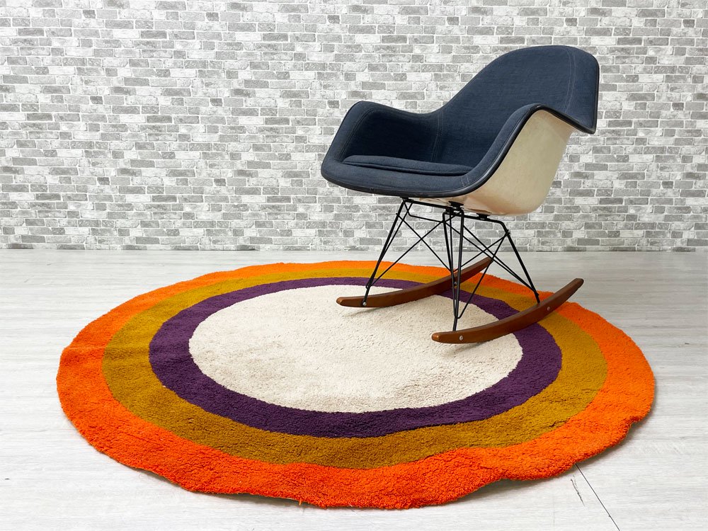 ミッドセンチュリーモダン Mid-Century Modern No.36 オリジナルラグマット ラウンド型 アクリル100% 直径150cm 定価¥75,240- ●