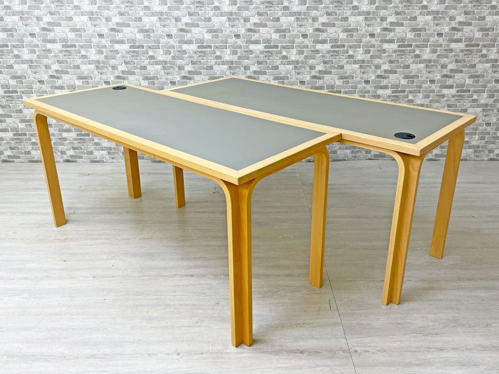 マグナスオルセン Magnus Olesen デスク リノリウム × ビーチ材 W150×D60cm R・ティエセン&J・ソーレンセン 北欧 デンマーク コード穴有 A ●