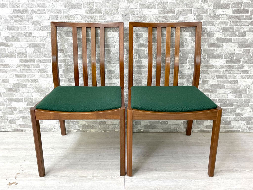 家具蔵 KAGURA フレスコ FRESCO ダイニングチェア ウォールナット無垢材 グリーン 新品ファブリック張替済 B ●