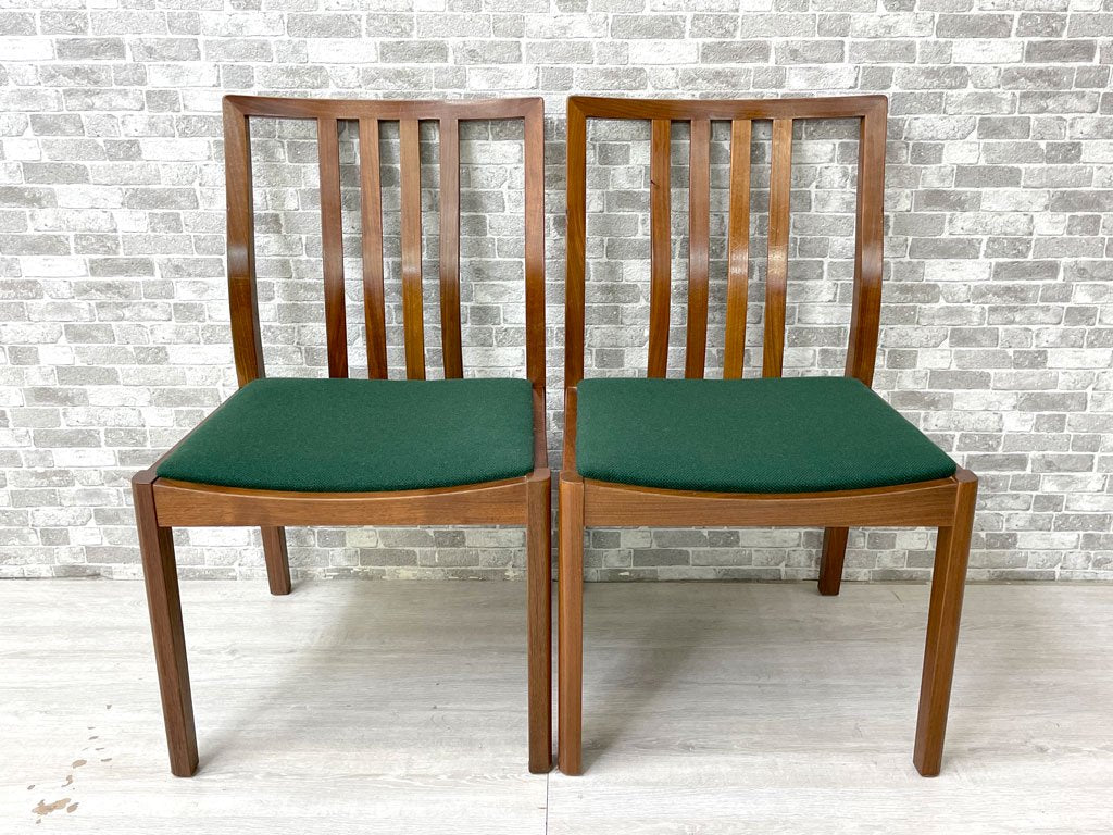 家具蔵 KAGURA フレスコ FRESCO ダイニングチェア ウォールナット無垢材 グリーン 新品ファブリック張替済 A ●