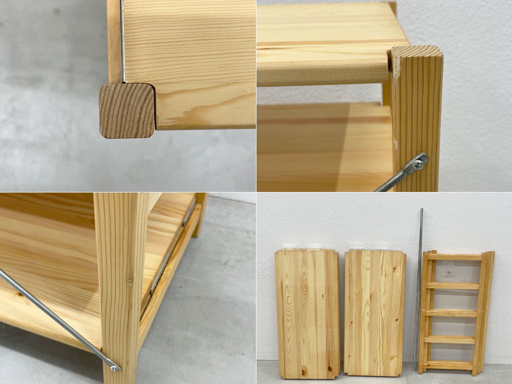 無印良品 MUJI パイン材 ユニットシェルフ 3段 ナチュラルスタイル 幅 169.5×奥行 39.5×高さ 83cm 基本セット+追加帆立+棚板合計7枚 〓