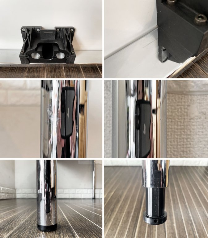 ユーエスエムハラー USM Haller モジュラーファニチャー ハラーテーブル プラス ホワイトラミネート天板 W125×D75cm アクセスポイント&高さ調節機能付 ◎