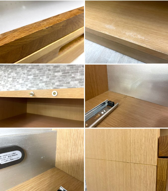 ウニコ unico ヒュッテ HUTTE キッチンボード レンジボード オーク無垢材 メラミン化粧板 W120cm ナチュラルデザイン 廃番 定価¥156,450- ●