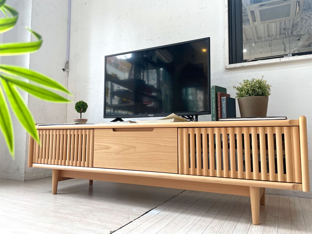 飛騨産業 HIDA ヴィオラ VIOLA AVキャビネット ロータイプ AVボード TVボード ブナ無垢材 NY ウレタン塗装 参考定価 \ 266,200-★