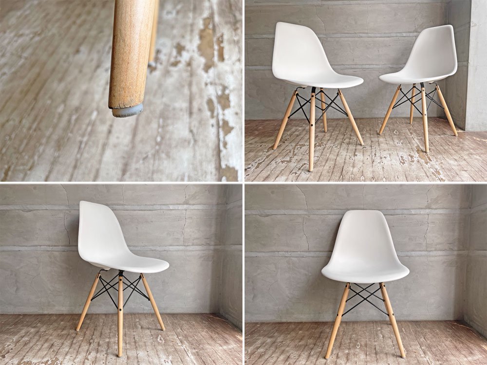 ハーマンミラー Herman Miller サイドシェルチェア ポリプロピレン ドゥエルレッグ ホワイト C&R・イームズ B♪