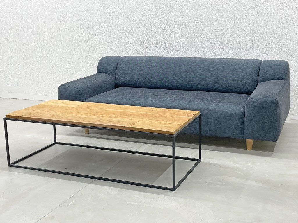 イデー IDEE プレジール PLAISIR 3シーター ソファ ネイビーグレー ファブリック ローバック 定価¥110,000- 〓