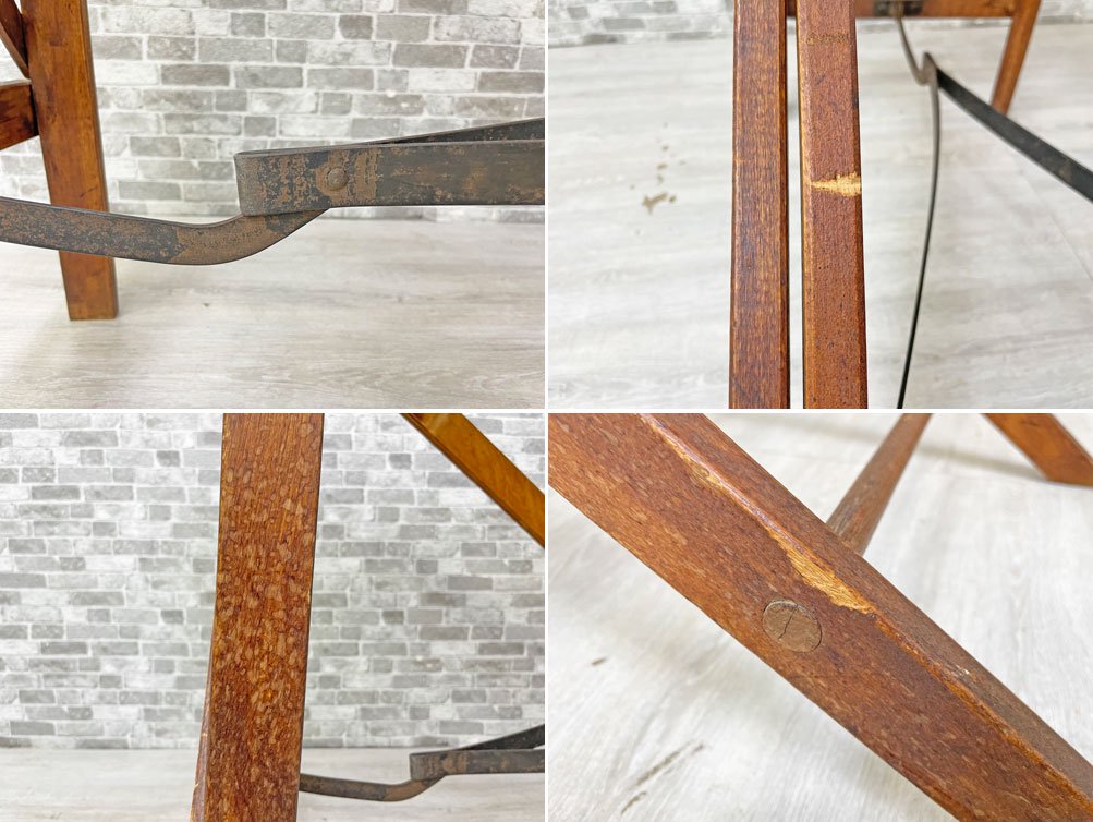 UKビンテージ Vintage アイロン台 折り畳み フォールディング パイン材 コンソール ハイテーブル 作業台 英国 ●