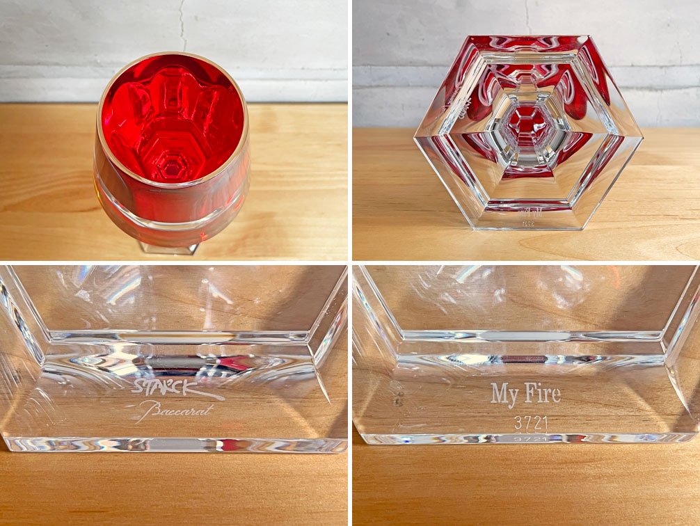 バカラ Baccarat マイファイヤー My Fire キャンドルスタンド クリスタルガラス フィリップスタルク Philippe Starck 箱付き 定価¥154,000- ♪