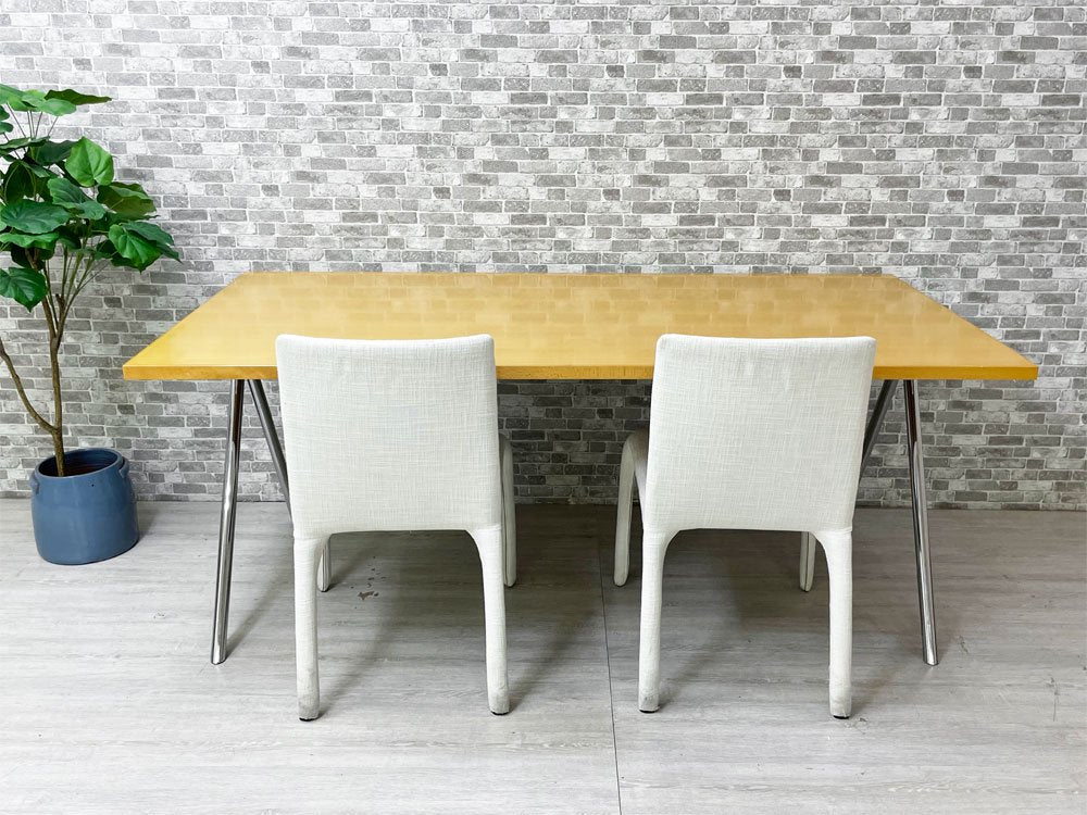アイデック モダン AIDEC MODERN ルイ LUI ダイニングテーブル デスク ブナ材 スチール 片山正通 W180cm ミニマル 廃番 定価¥225,500- ●