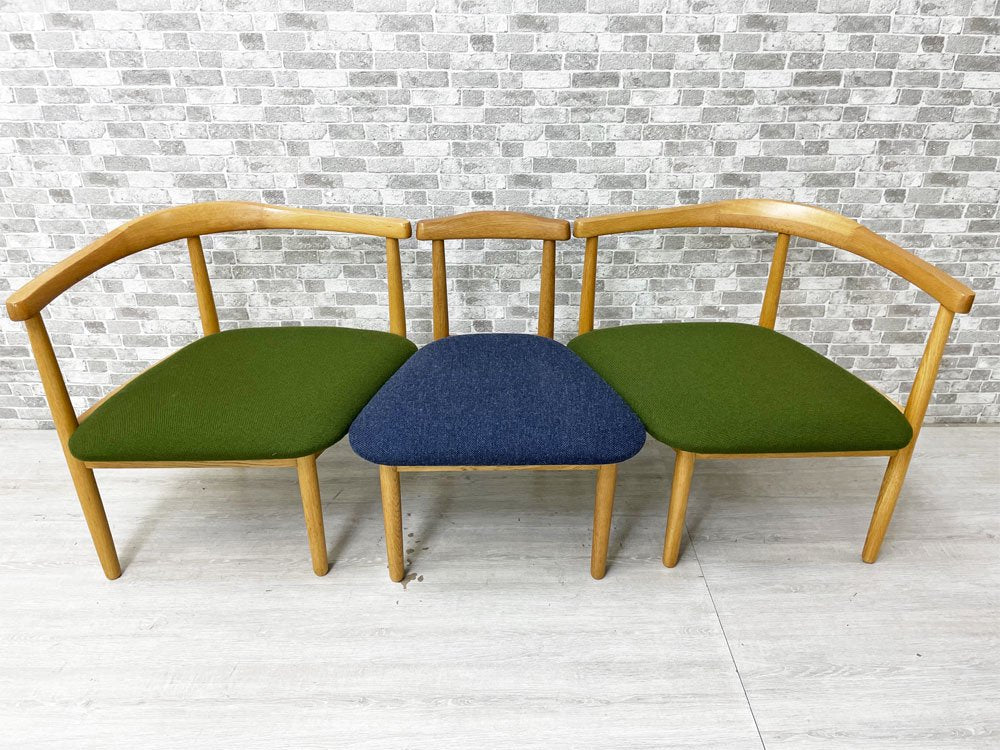 モノ・モノ 親子椅子 小 ダイニングチェア オーク無垢材 ファブリック ブルー 秋岡芳夫 定価\84,700- ●