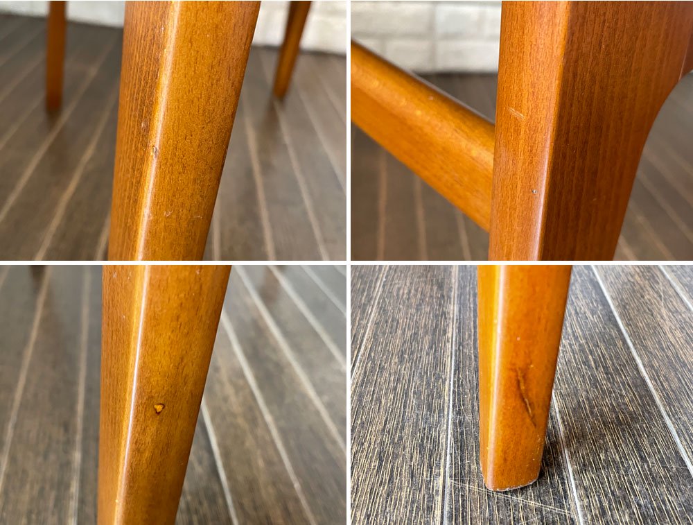 イデー IDEE ルーミス LOOMIS ダイニングチェア アントンブラウン ビーチ材 ファブリック張替済 ブルー系 受注生産品 定価¥41,200- B ◎