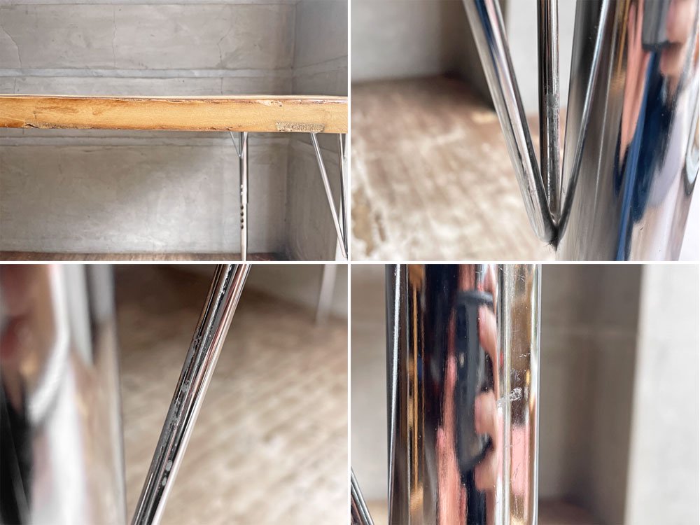 インダストリアル ダイニングテーブル ワークテーブル 古材天板 × エブコ EBCO アジャスタブル ハイト テーパード レッグス DIY パシフィックファニチャーサービス PFS 取り扱い ♪