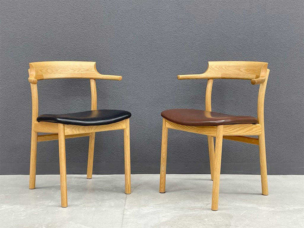アクタス actus スープ アームチェア SOUP arm chair タイプC 本革 ブラックレザーシート 参考価格75,900円 受注生産品 〓