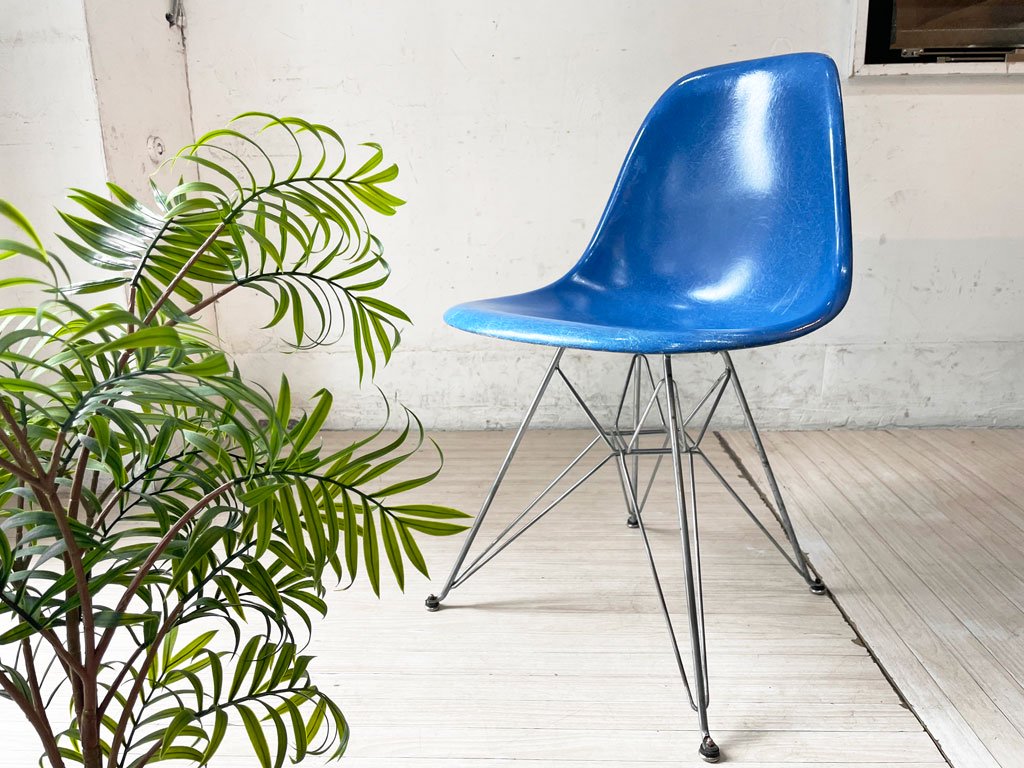 ハーマンミラー Herman Miller サイドシェルチェア セカンド 2nd ビンテージ ブルー FRP エッフェルベース イームズ ミッドセンチュリー ★