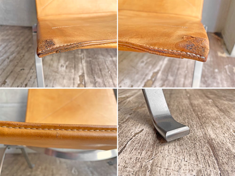 フリッツハンセン Fritz Hansen PK22 ラウンジチェア 本革 ナチュラルレザー ポール・ケアホルム 北欧 名作家具 定価¥855,800-♪