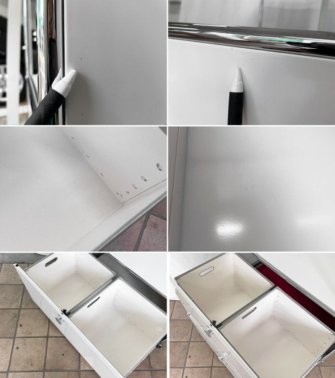 ユーエスエムハラー USM Haller モジュラーファニチャー キャビネット シェルフ 1列3段 ホワイト パスコボックス×4 W77×D37cm スイス ◇