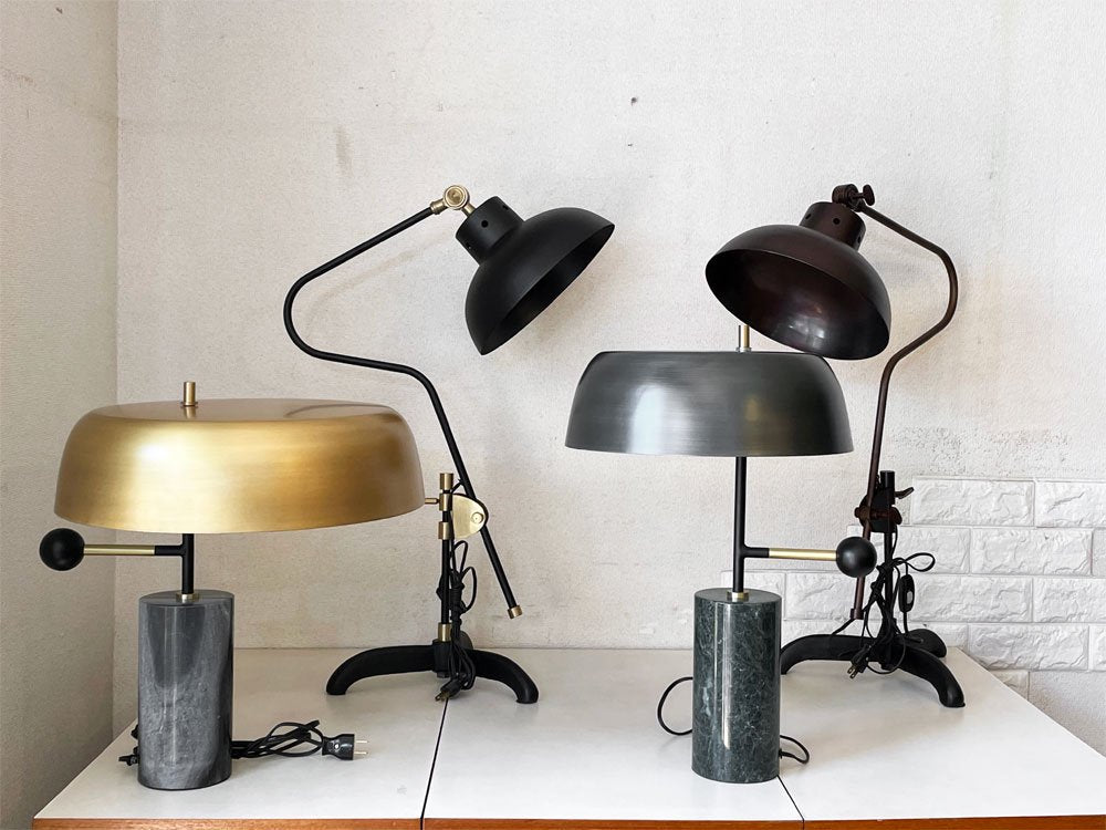 デカール DECAL ディーストック D.Stock 2674 スタンドライト テーブルランプ スチール アンティークブラス仕上げ 大理石ベース モダンデザイン 定価¥26,200- ◎