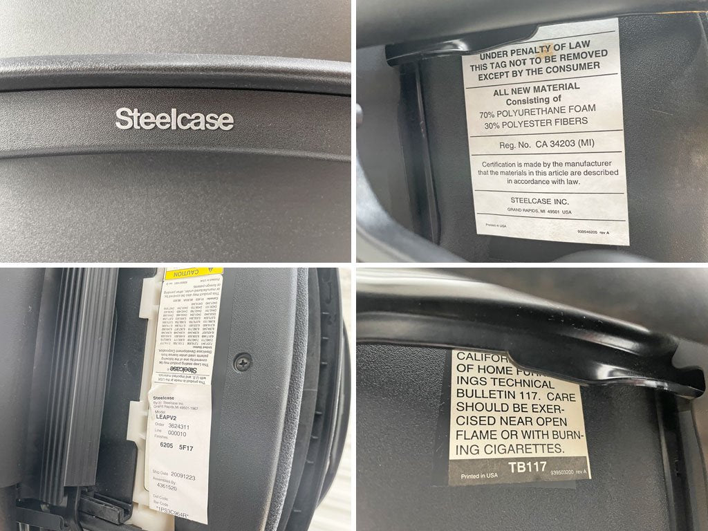 スチールケース Steelcase リープ Leap V2 デスクチェア オフィスチェア アーム付き 布張り 参考価格¥198,000- 現状品 ★