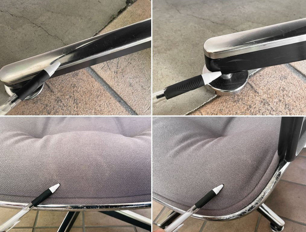 ノル Knoll ポロックチェア Pollock Chair エグゼクティブチェア アーム付き 4本脚 ファブリックシート グレー チャールズ・ポロック オフィスチェア ワークチェア ビンテージ ◇