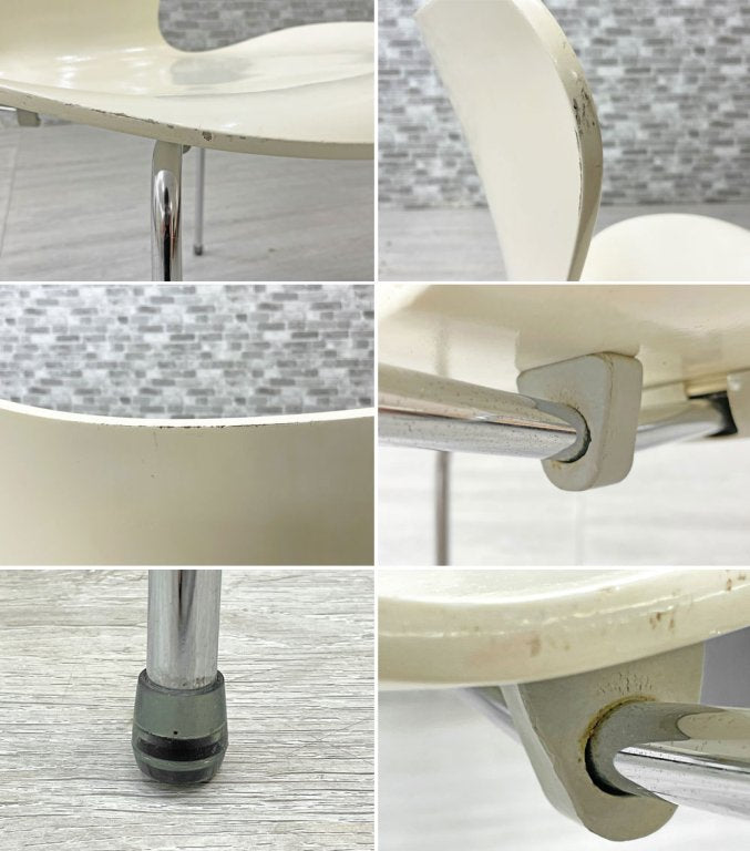 フリッツハンセン Fritz Hansen セブンチェア ダイニングチェア スタッキングチェア ラッカー仕上げ ホワイト アルネ・ヤコブセン デンマーク 北欧家具 B ●