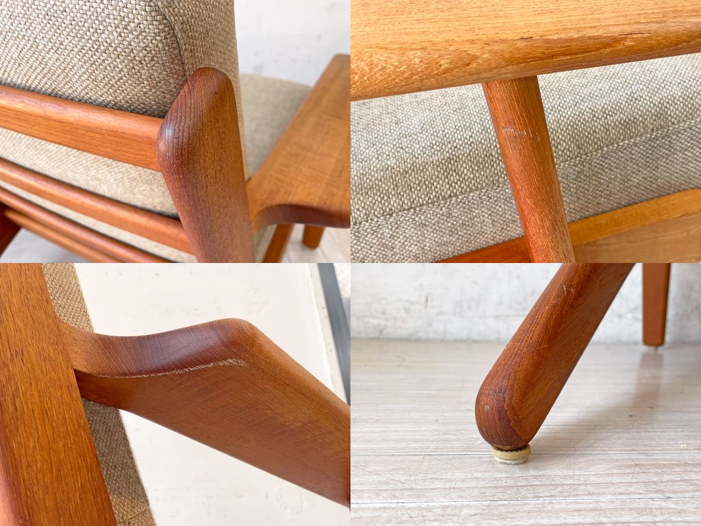 ゲタマ GETAMA GE290 ビンテージ イージーチェア 1Pソファ チーク材 RYGHYNDE社 オリジナルファブリック スプリングクッション ハンス・J・ウェグナー 北欧家具 デンマーク ★