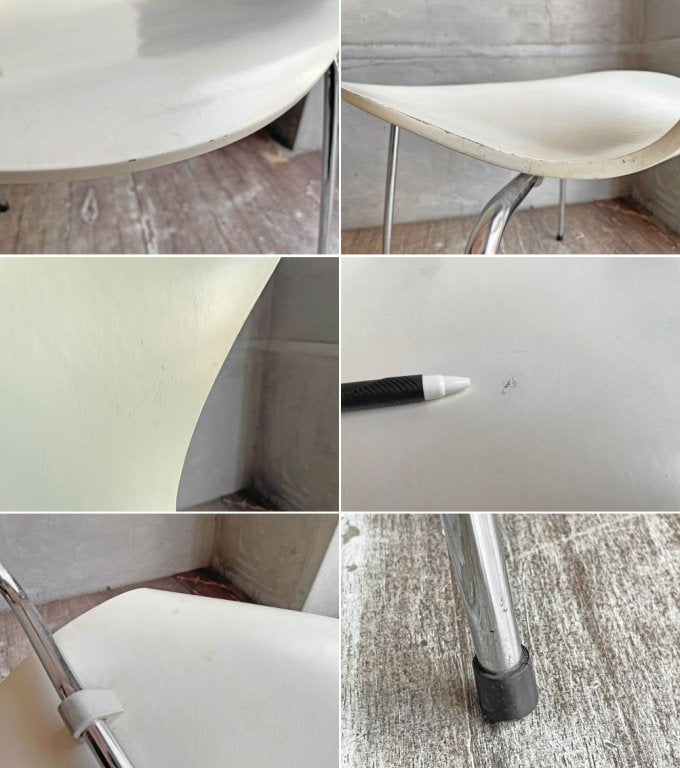 フリッツハンセン Fritz Hansen セブンチェア ホワイトラッカー アルネ・ヤコブセン 1989年製 デンマーク ビンテージ B ♪
