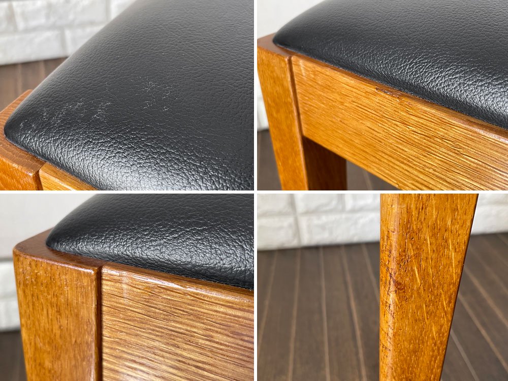 スタンダードトレード STANDARD TRADE STL-02B スツール PVCレザー ブラック オーク材 スクエア型 定価¥57,200- A ◎