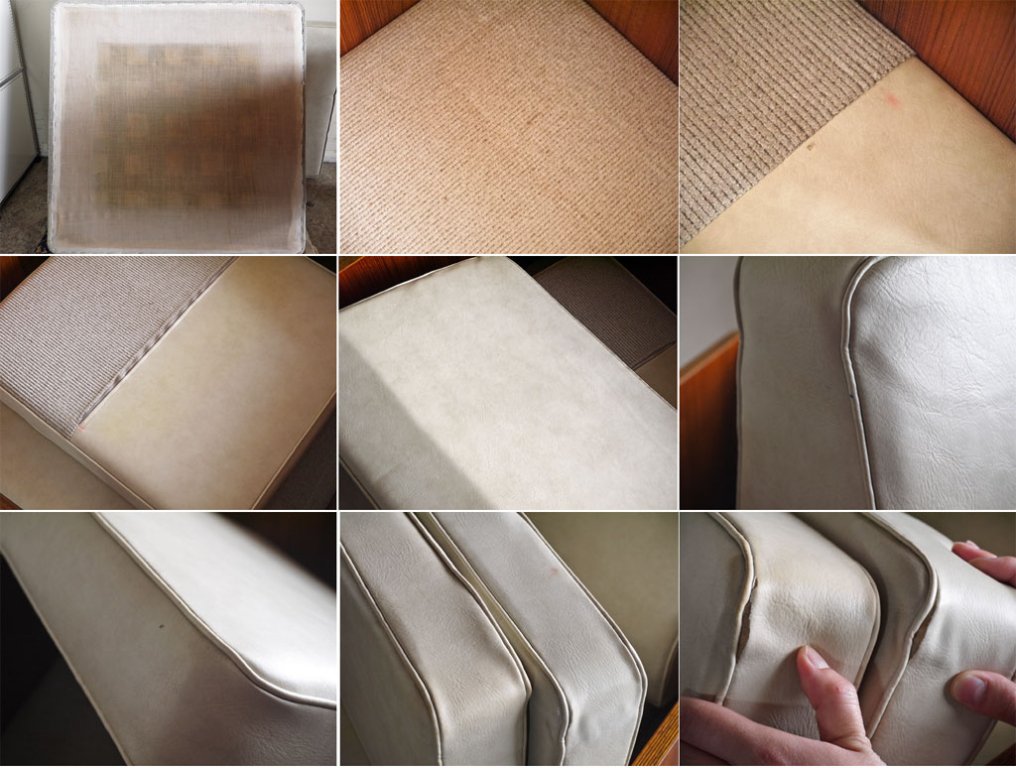 天童木工 TENDO ビンテージ ハコソファ HACO SOFA チーク材 PVCレザー 剣持勇 ジャパニーズモダン ■