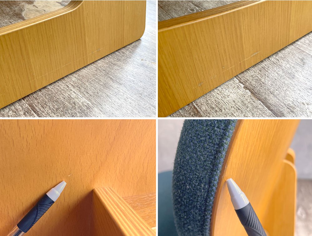 天童木工 Tendo 低座椅子 S-5016NA-ST ローチェア ナラ柾目 ファブリック ネイビー 長大作 和モダン 定価¥92,400- ♪