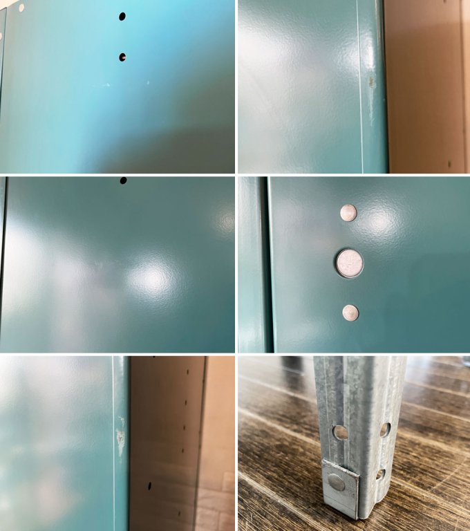 リオン LYON スチール ロッカー 2-TIER LOCKER ルーバーカット ブルー系 light teal ワードローブ インダストリアル P.F.S取扱 定価¥79,200- ◎