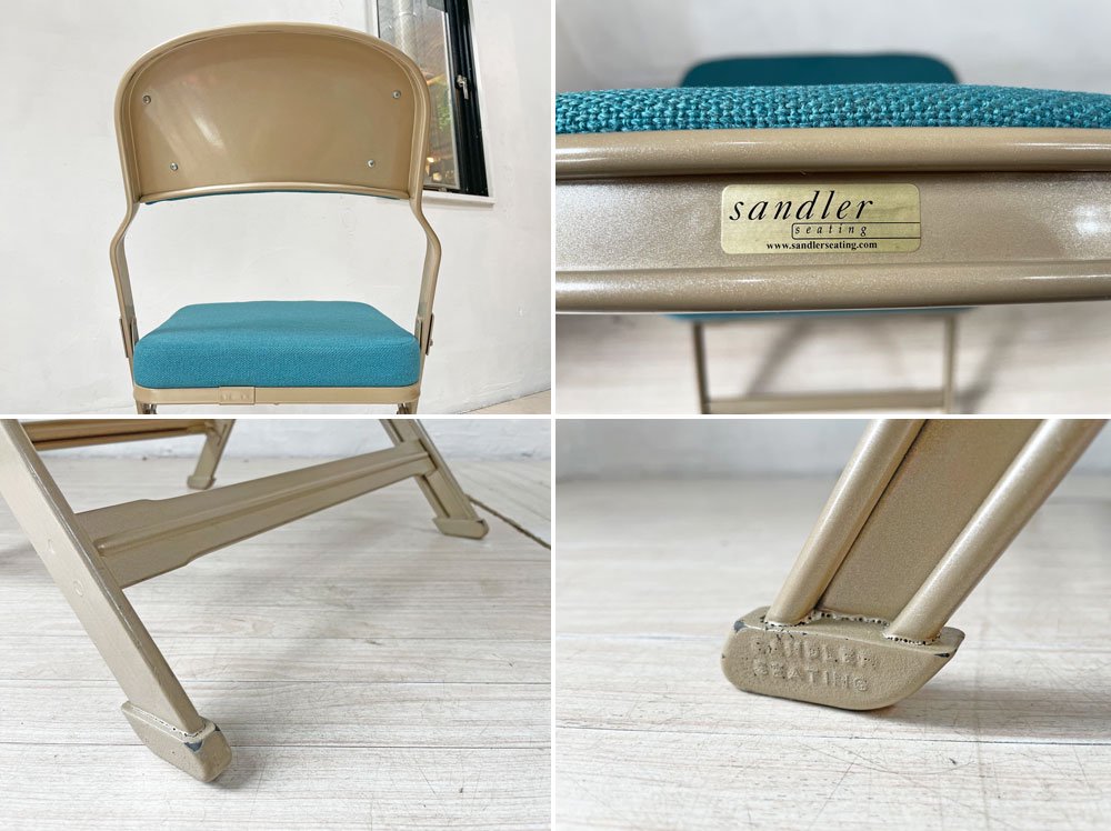 クラリン CLARIN フォールディングチェア FOLDING CHAIR フルクッション 折り畳み ティールカラー US家具 P.F.S.取扱 定価¥30,800- ★