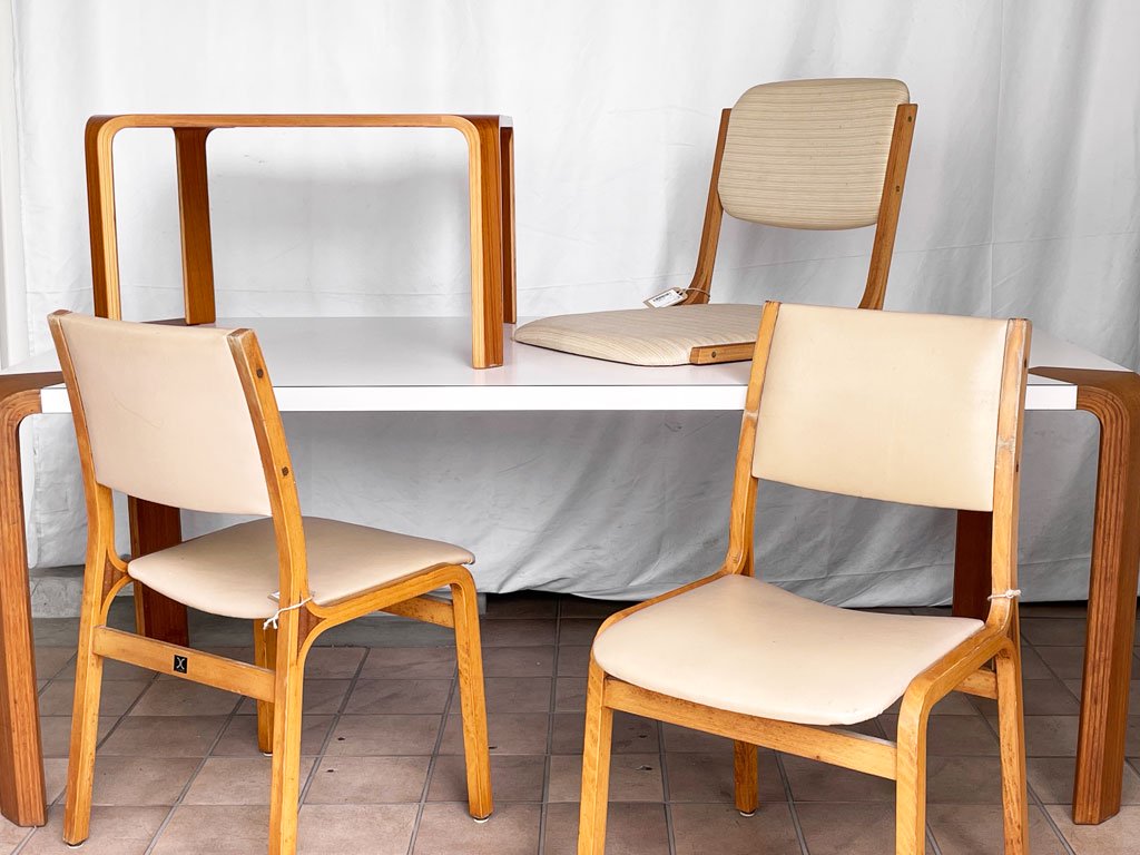 天童木工 TENDO ビンテージ アントラー ANTLER ダイニングテーブル ホワイトメラミン天板×チーク材 坂倉準三 ◇