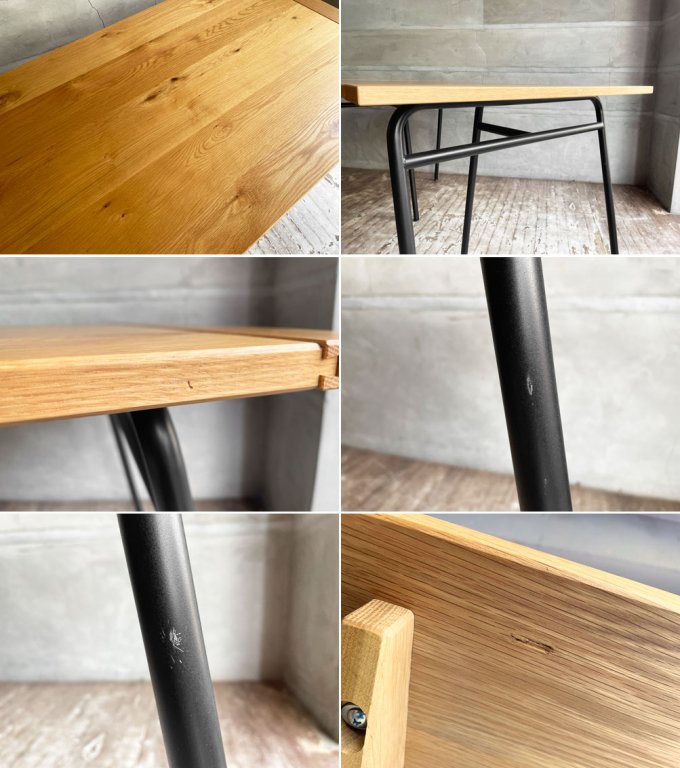 イデー IDEE スデュー SOUDIEUX ダイニングテーブル ホワイトオーク無垢材 オイルフィニッシュ スチールレッグ W140 定価¥189,000- ♪