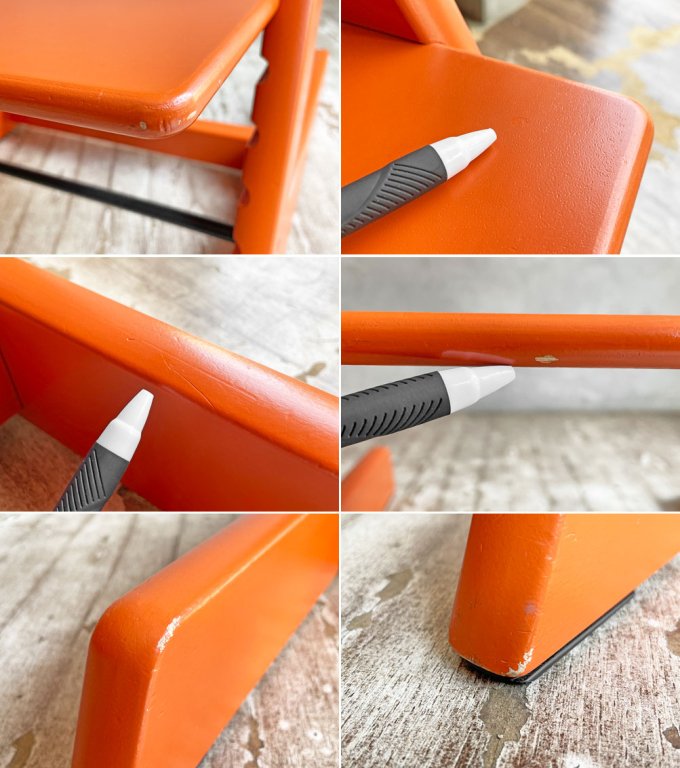 ストッケ STOKKE トリップトラップ TRIPP TRAPP ベビーチェア キッズチェア S/N4~ オレンジ グライダー付 ノルウェー 北欧家具 ♪