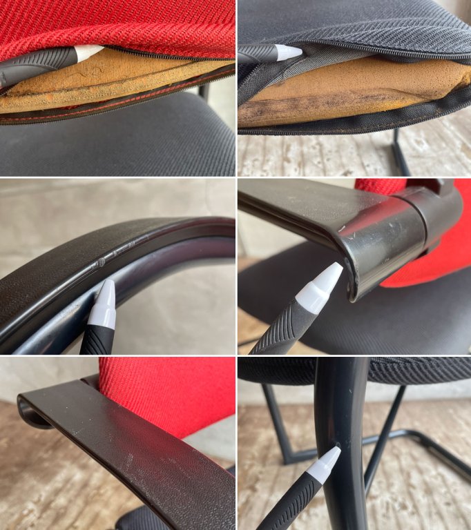 ヴィトラ Vitra. オンダ Onda アームチェア オフィスチェア Mario Bellini イタリア ポストモダン ビンテージ 現状品 B ♪