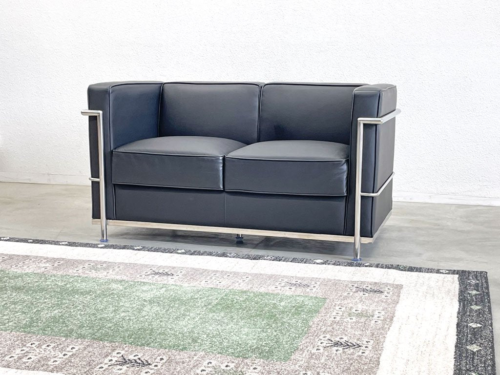 ル・コルビュジェ LE CORBUSIER LC2 2シーター ソファ リプロダクト PVC フェイクザー 合皮 名作家具 モダンデザイン 〓