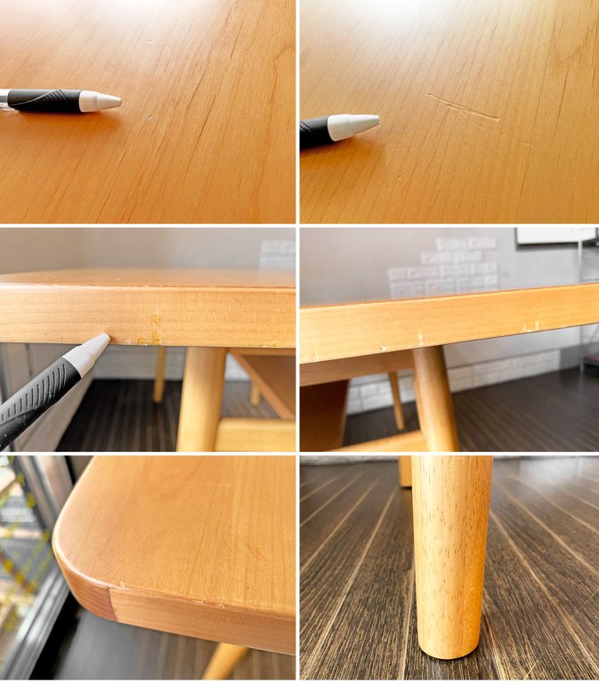 ウニコ unico スーラ SULA ダイニングテーブル アルダー材 W130cm 天板下収納付 ナチュラル 定価¥43,780- 廃番 ◎