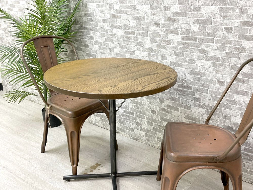 ジャーナルスタンダード journal standard Furniture j.s.F サンク SENS カフェテーブル オーク無垢材 アイアン 工業系 定価¥50,600- 美品 ●