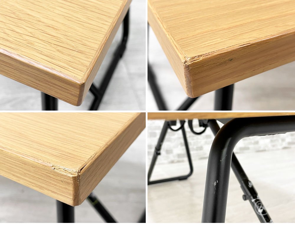 無印良品 MUJI 折りたたみテーブル ダイニングテーブル オーク材 × スチール脚 W90cm フォールディング ナチュラル シンプルデザイン 参考定価¥15,900- 廃番 ●