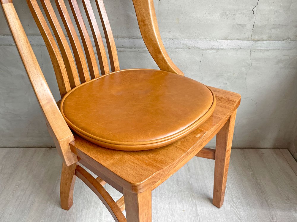 アクメファニチャー ACME Furniture レザーシートクッション 丸型 チェスナット フロアクッション 座布団 ビンテージスタイル ♪