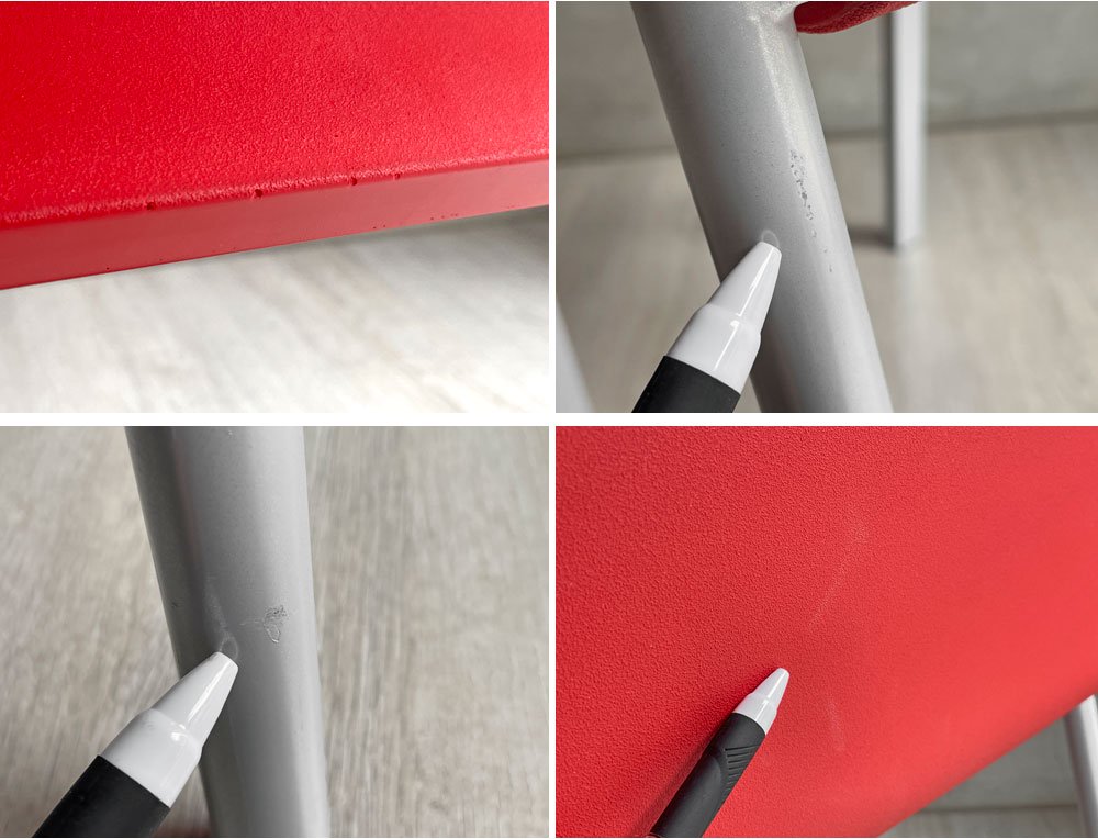 ヴィトラ vitra. ゼロスリー .03 ダイニングチェア スタッキングチェア マールテン・ヴァン・セーヴェレン Maarten Van Severen 参考価格77,000円 レッド系 ♪